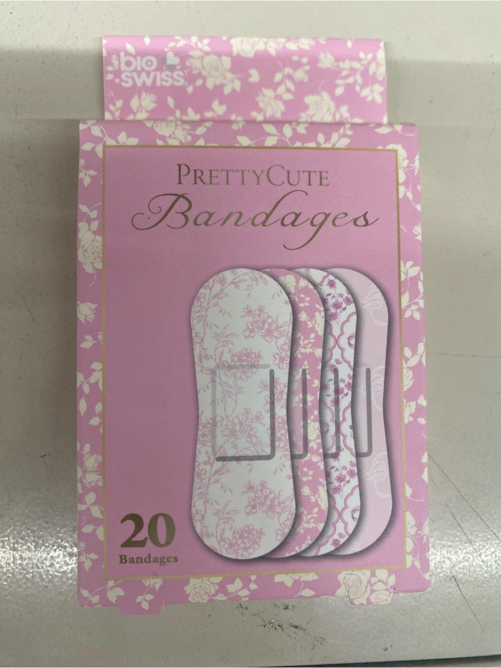 Bioswiss PrettyCute Bandages Floral Pink & White NWT super girly and cute